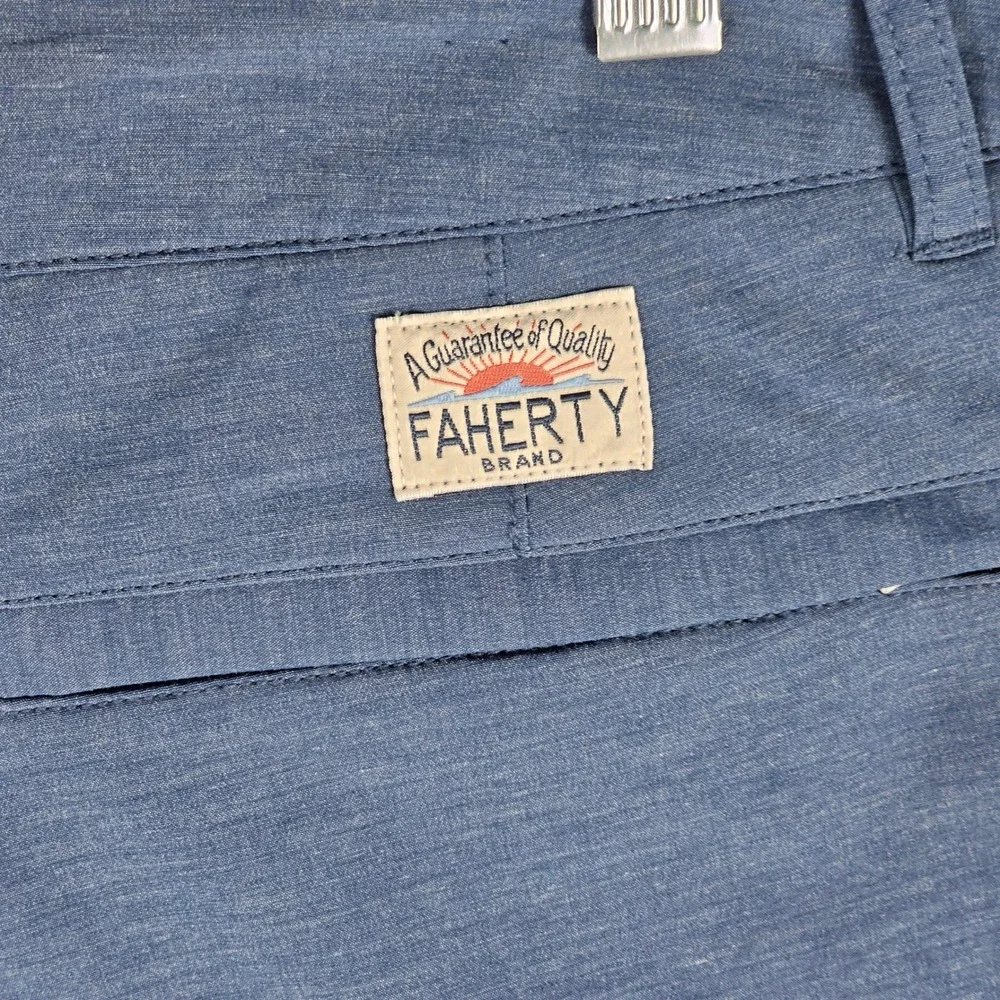 Faherty Shorts Mens 31 Blue All Day Shorts Hybrid Boardshort Stretch Casual